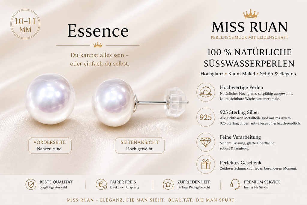 Essence -Miss Ruan Süßwasserperlen-Ohrringeaus 925er-Sterlingsilber
