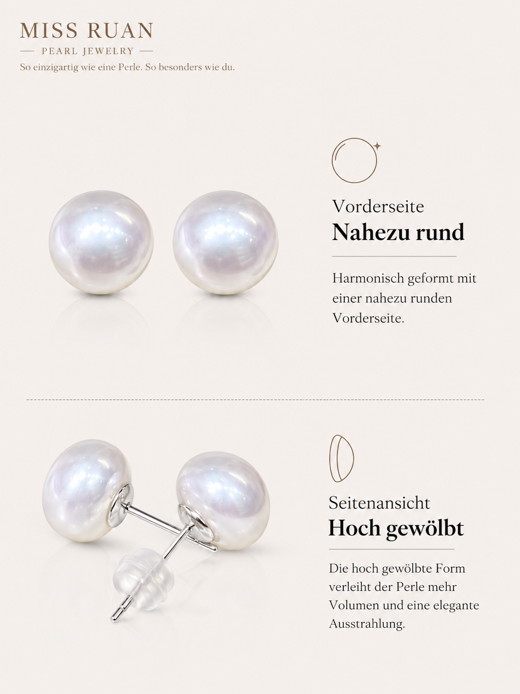 Essence -Miss Ruan Süßwasserperlen-Ohrringeaus 925er-Sterlingsilber