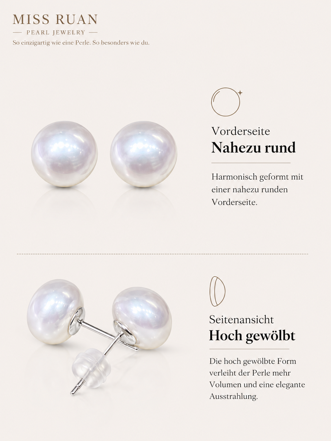 Essence -Miss Ruan Süßwasserperlen-Ohrringeaus 925er-Sterlingsilber