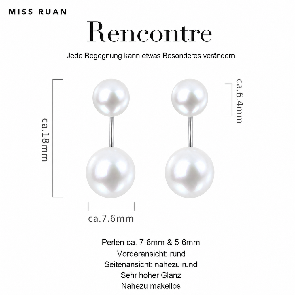 2 Perlen ca. 7-8mm & 5-6mm Rencontre MR006EAR-Jede Begegnung kann etwas Besonderes verändern.