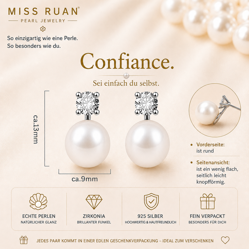 Confiance-Miss Ruan Süßwasserperlen-Ohrringeaus 925er-Sterlingsilber