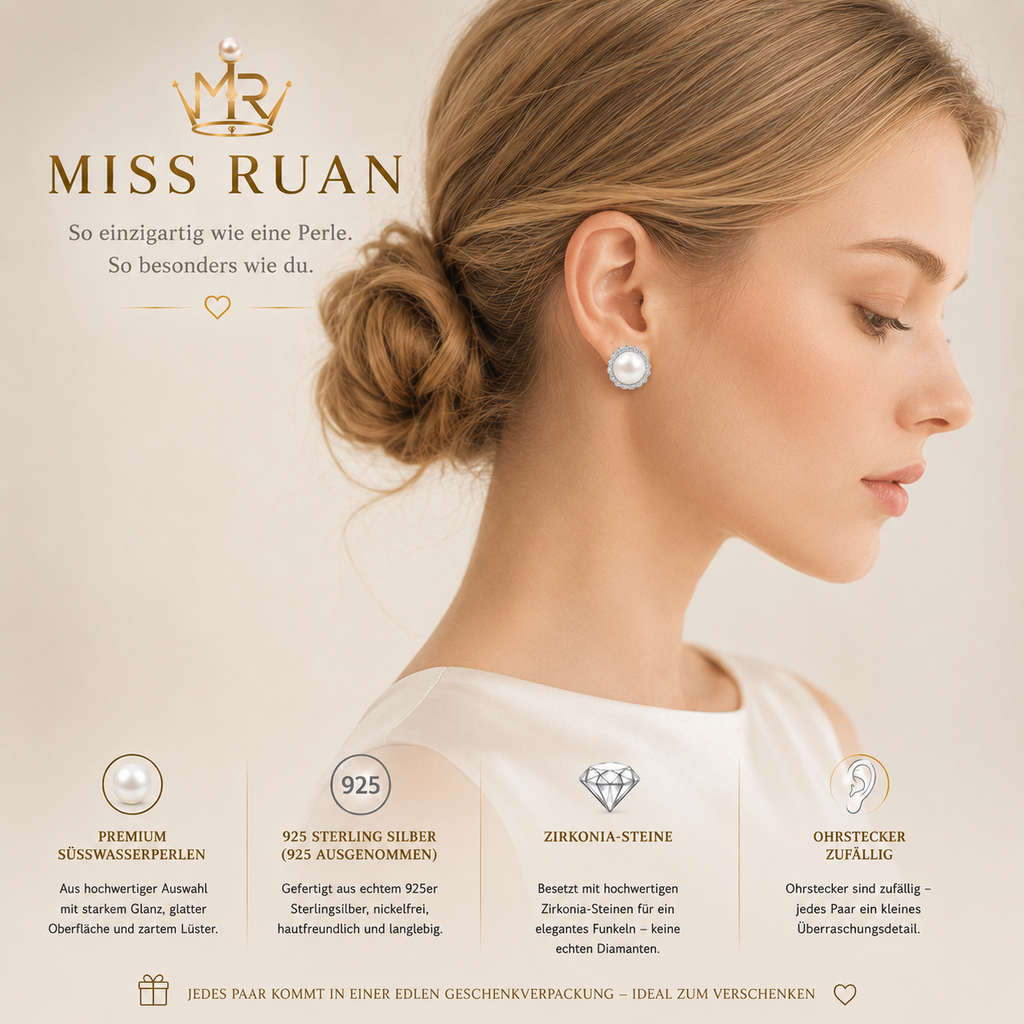 Éclat -Miss Ruan Süßwasserperlen-Ohrringeaus 925er-Sterlingsilber