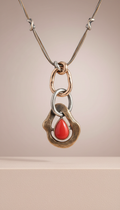 Skulpturale Kette mit Metallenmix